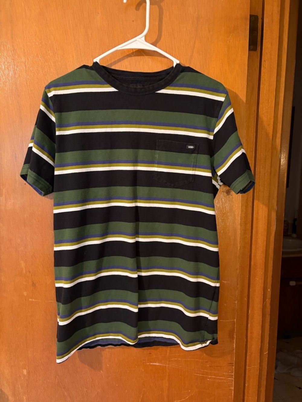 Vans Black, Olive & White Striped Short Sleeve Tee